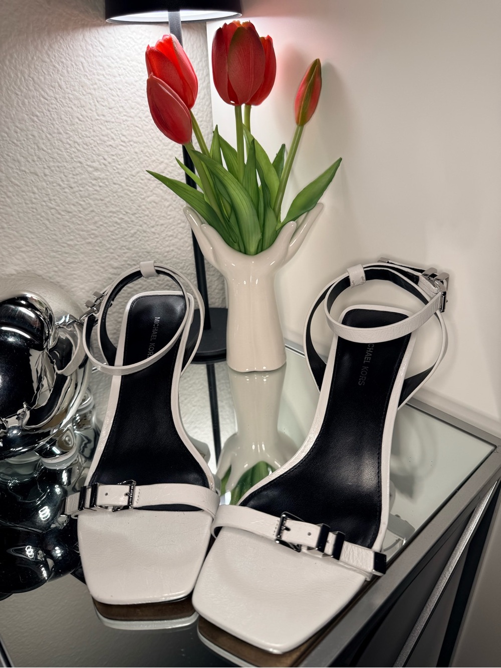 Michael Kors White Ankle-Strap Dress Heels